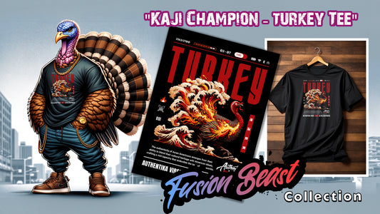 Embracing the Blaze: The "Kaji Champion - Turkey" Tee and Asian American Cultural Identity