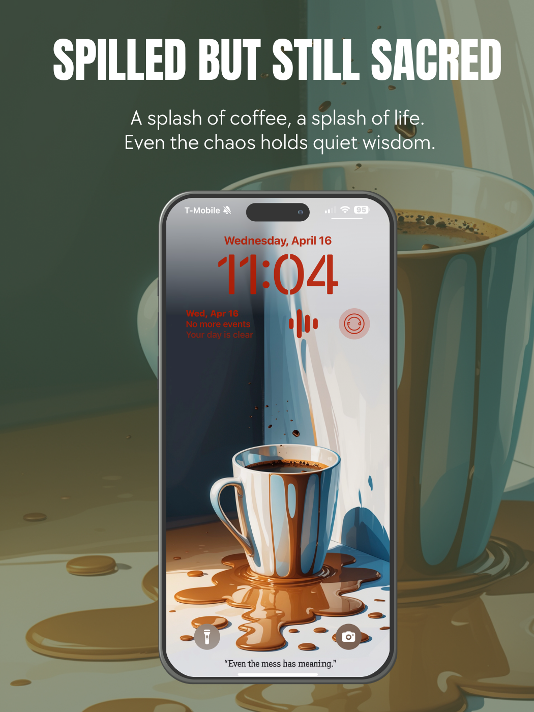 Spit coffee wallpaper- Spilled But Still Sacred