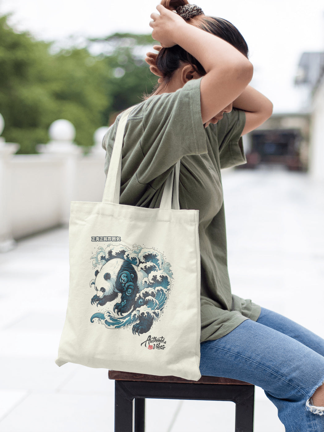 "Mizu Protector - Panda" Canvas Tote Bag