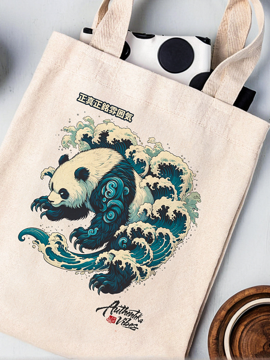 "Mizu Protector - Panda" Canvas Tote Bag