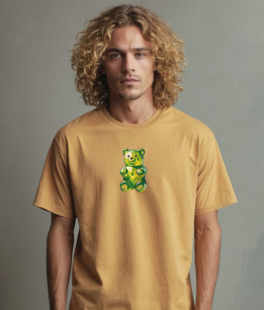 Quiet Joy – Green Gummy Bear Tee for Soft Rebels & Sweet Souls