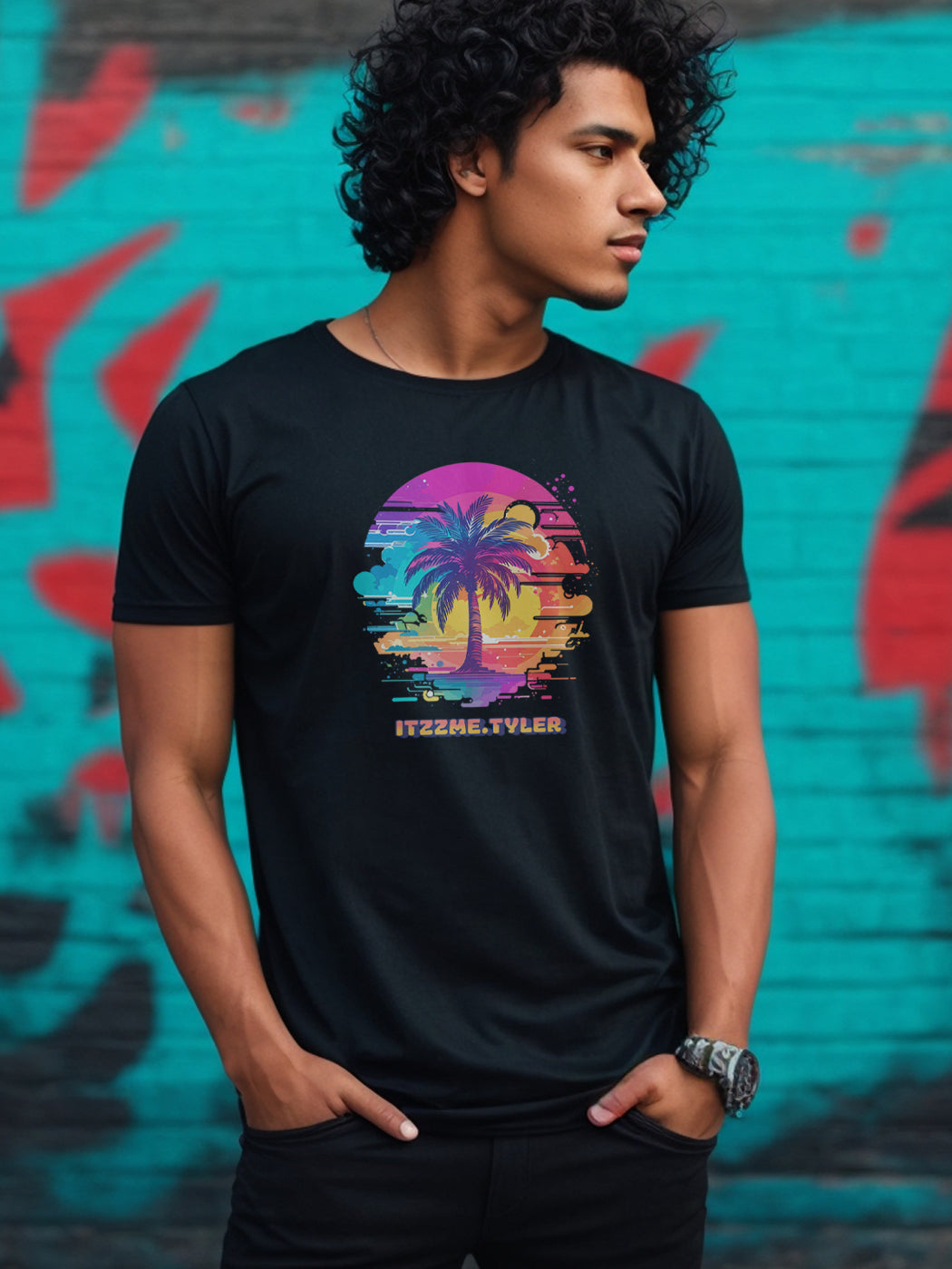 Rainbow Palms Vibes Tee - itzzme.tyler