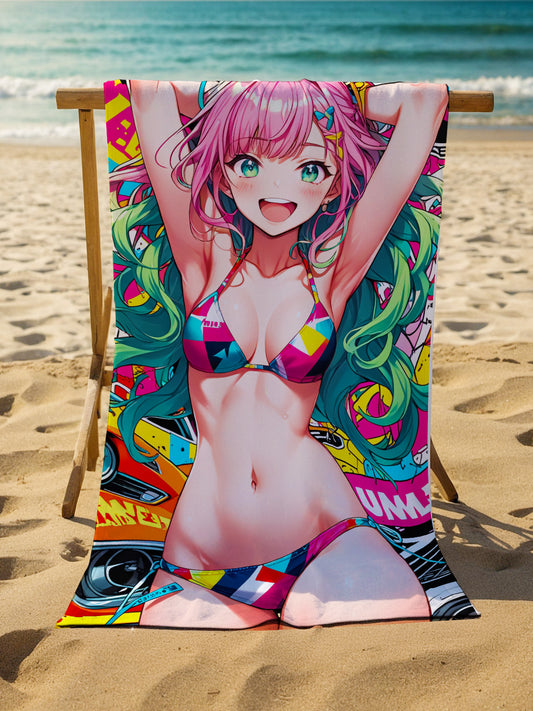 Nozomi Hikaru Beach Towel – Luxurious Anime Style