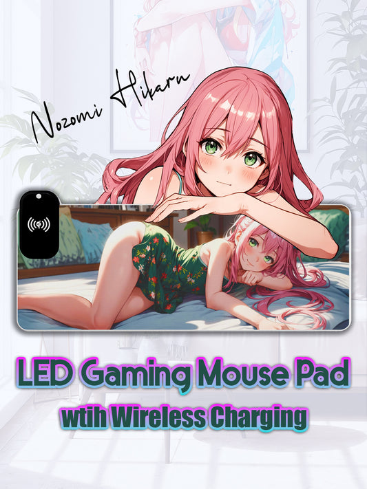 Nozomi Hikaru LED Gaming Mouse Pad with Wireless Charging