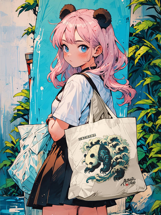 "Mizu Protector - Panda" Canvas Tote Bag